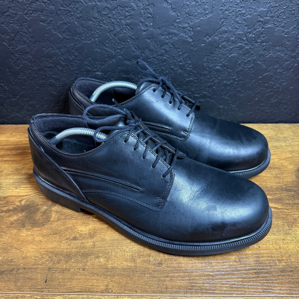 Dunham‎ MCT410BK Mens Black Leather Oxford Dress Shoes Size 10.5 2E Wide Abzorb